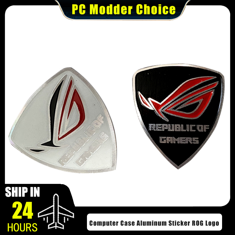 Pc Gaming Lian Li - Computer Case Aluminum Sticker ROG Logo