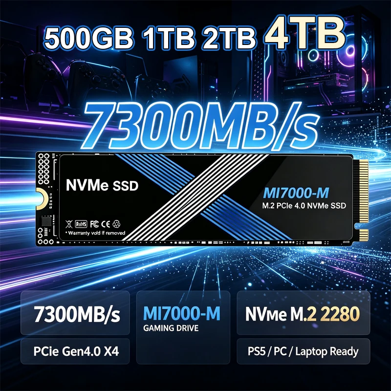 Pc Gaming Ps5 - 7300MB/s M.2 NVMe SSD MI7000-M PCIe