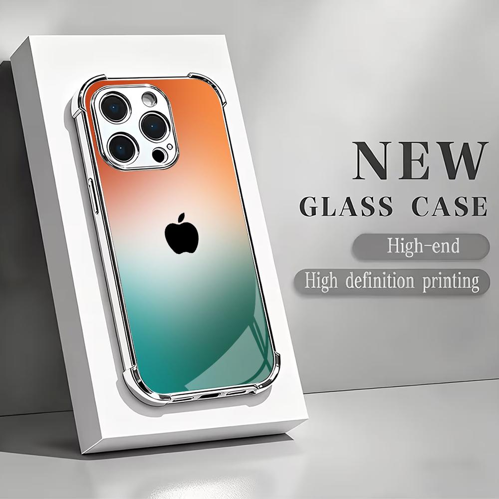 Pc Case Tempered Glass - Orange green gradient Tempered HD Glass