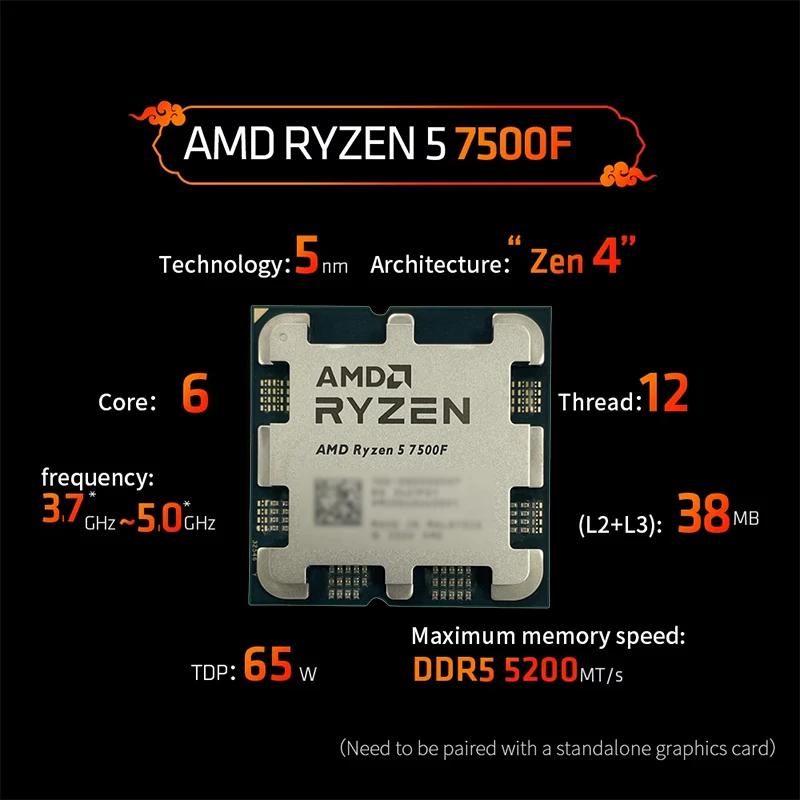AMD Ryzen 5 7500F 3.7GHz 6-Cor - огляд і ціна Pc Gaming Ryzen 5