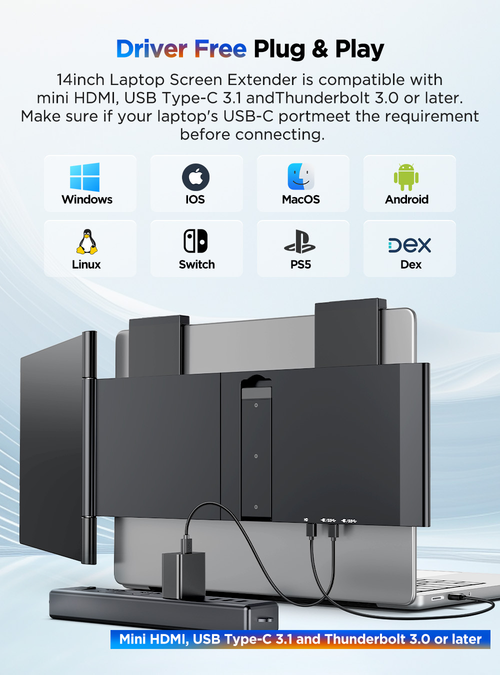 UPERFECT 14'' Portable Monitor - огляд і ціна Pc Gaming Y60