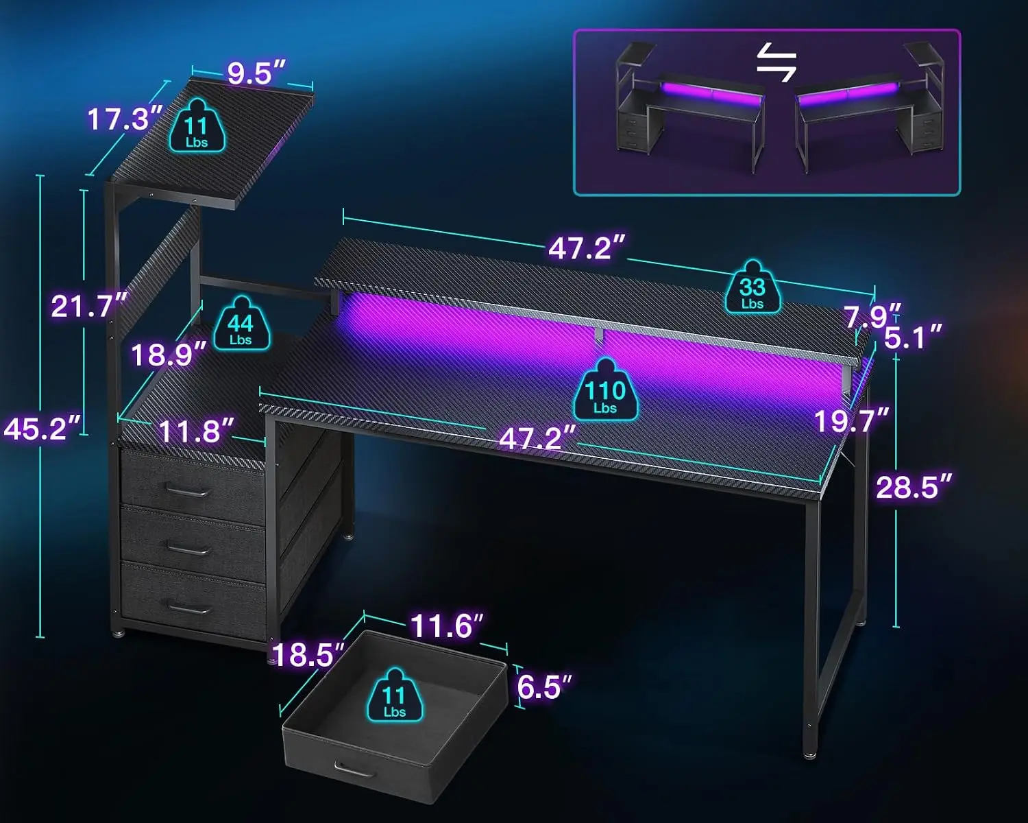 Gaming Desk w/PC Showcase Stan - огляд і ціна Pc Gaming Lian Li