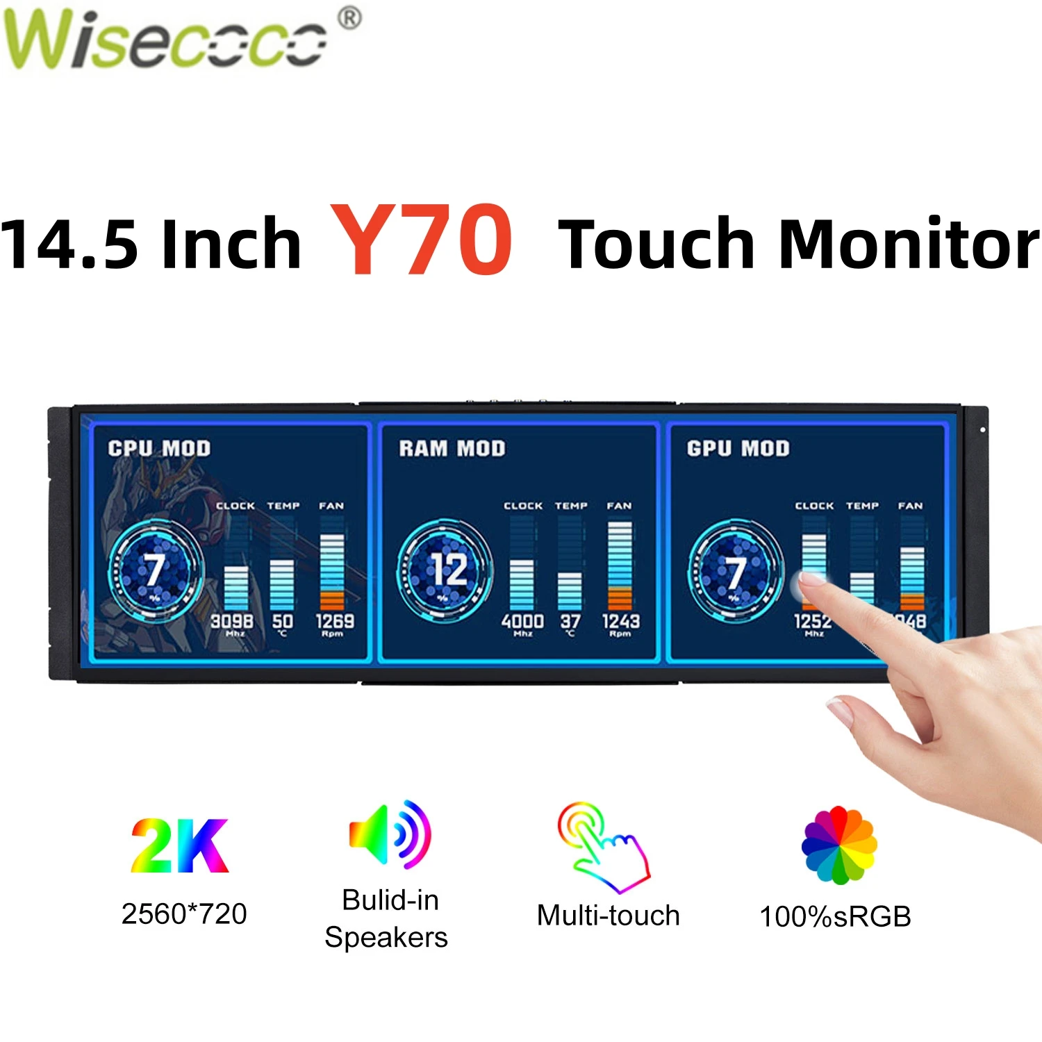 Wisecoco 12.6/14.5 Inch 2K IPS - огляд і ціна Pc Gaming Y70