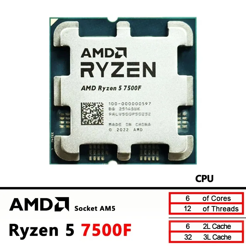 AMD Ryzen 5 7500F 6C12T Deskto - огляд і ціна Pc Gaming Ryzen 5
